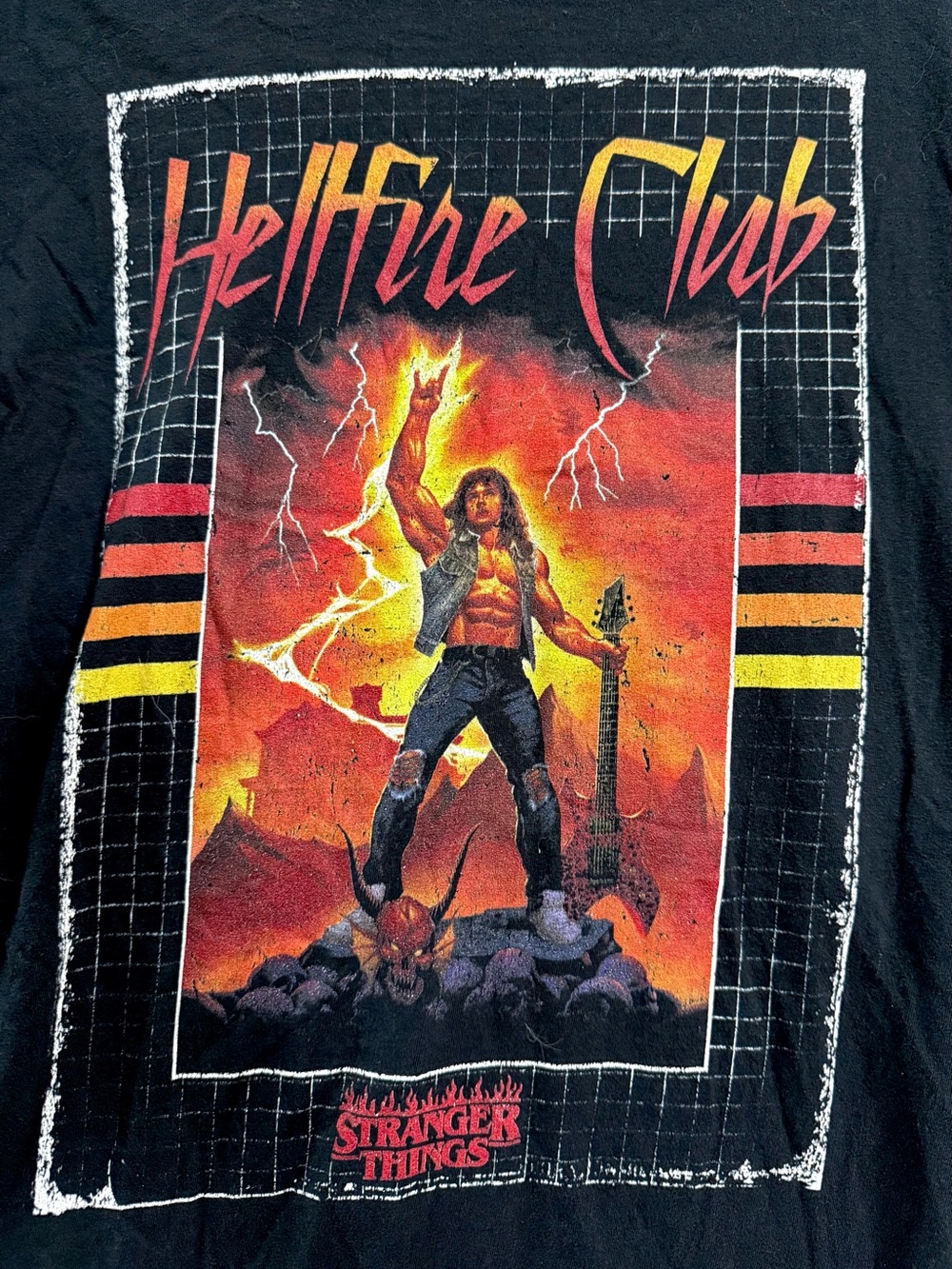Stranger Things Eddie Munson Hellfire Club / Rockstar Graphic T-Shirt Size M
